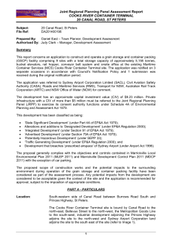 Council Assessment Report - Joint Regional Planning Panels