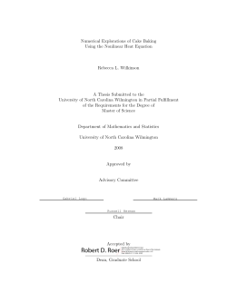 Numerical Explorations of Cake Baking Using the