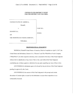 Proposed Final Judgment - US Department of Justice