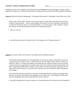 Gandhi / Indian Independence DBQ
