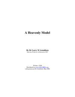 Larry Arnoldsen, A Heavenly Model, the manner and methods of Jesus