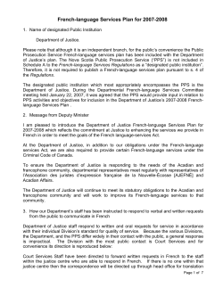 French Language Services Plan 2007-2008