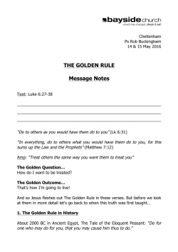 Message Notes - Bayside Church