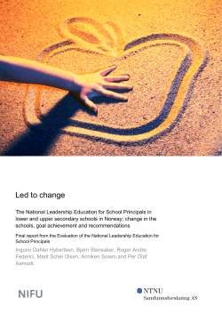 Led to change. The National Leadership Education for School