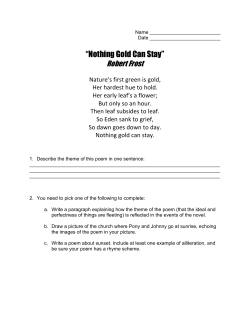 Nothing Gold Can Stay