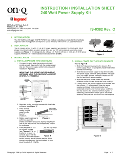 INSTRUCTION / INSTALLATION SHEET 240 Watt Power