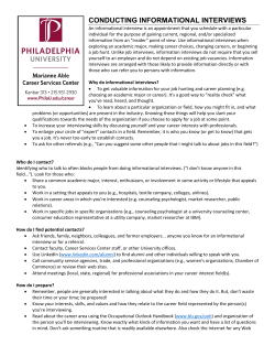Informational Interviews - Philadelphia University