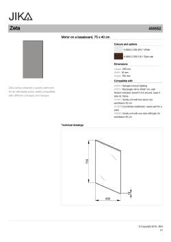 Mirror on a baseboard, 75 x 40 cm