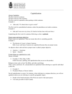 Capitalization