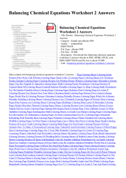 Balancing Chemical Equations Worksheet 2 Answers