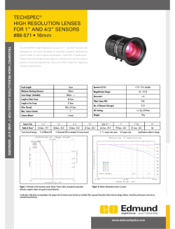 Lens Datasheet 1 inch and 0.75 inch Sensors