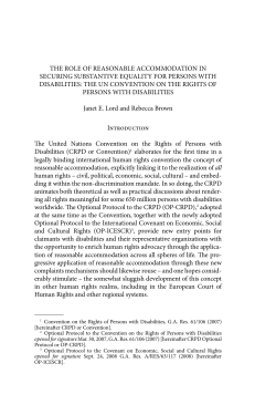 the role of reasonable accommodation in securing substantive