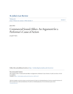 Commercial Sound-Alikes: An Argument for a Performer`s Cause of