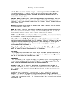 Planning Glossary of Terms Acre: 43,560 square feet of area. For