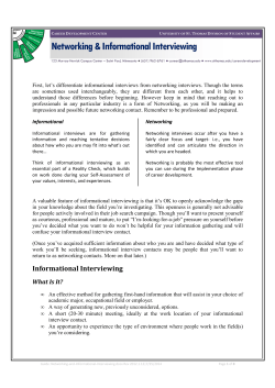 Networking and Informational Interviewing