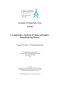 A Comparative Analysis of China and India`s Manufacturing Sectors