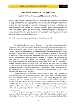 550 ZORA NEALE HURSTON`S EARLY FEMINISM Amada