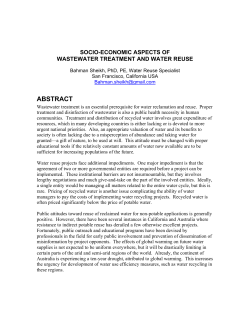 Socioeconomic Aspects of Water Reuse