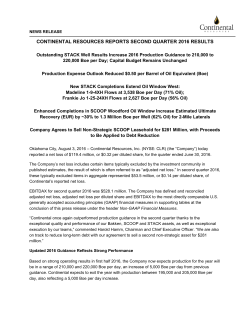 continental resources reports second quarter