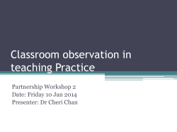 Classroom Observation in Teaching Practice