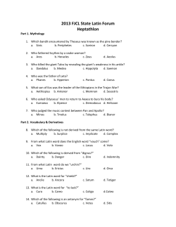 2013 FJCL State Latin Forum Heptathlon