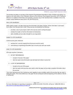 APA Style Guide, 6th ed.