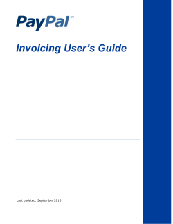 PayPal Invoicing User`s Guide