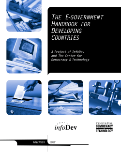 The E-Government Handbook for Developing Countries