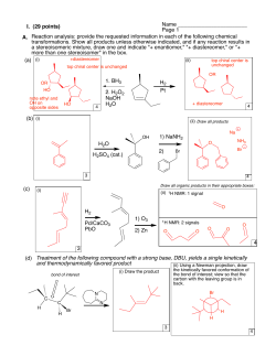 Name Page 1 I. (29 points) Reaction analysis: provide the requested