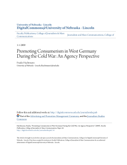 Promoting Consumerism in West Germany During the Cold War: An