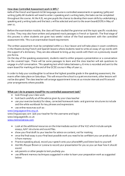 Revision techniques for the Controlled Assessment in MFL