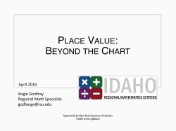 PLACE VALUE: BEYOND THE CHART