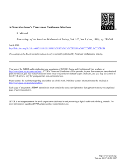 A Generalization of a Theorem on Continuous Selections E. Michael