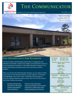 December 2016 Adult Education Newsletter