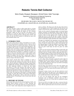 "Robotic Tennis Ball Collector," Proceedings of the Florida