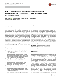 Borderline personality disorder in adolescence