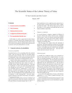 The Scientific Status of the Labour Theory of Value