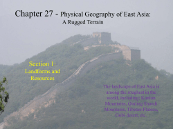 Chapter 27 - Physical Geography of East Asia