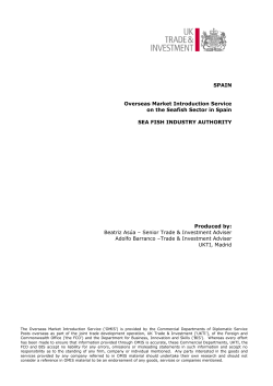 SPAIN Overseas Market Introduction Service on the Seafish Sector