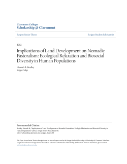 Implications of Land Development on Nomadic Pastoralism