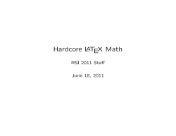 Hardcore LATEX Math
