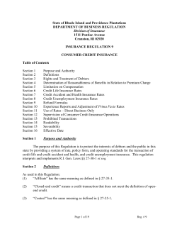Insurance Regulation 9 - Rhode Island Department of Business