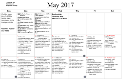 May Activities Calendar