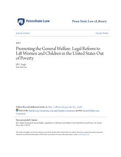 Promoting the General Welfare: Legal Reform to Lift Women and
