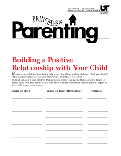 Principles of Parenting - Building a Positive Relationship with Your