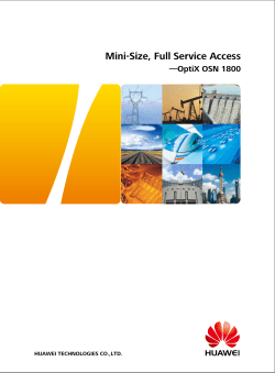 OSN1800 (Brochure) - Huawei Enterprise