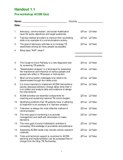 (ACSM) Work for TB Control