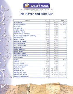 Pie Flavor and Price List