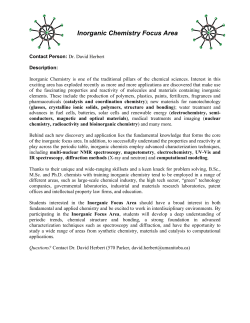 Inorganic Focus Area Proposal v1