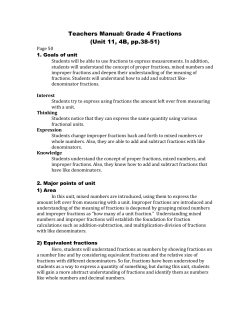 Teachers Manual: Grade 4 Fractions (Unit 11, 4B, pp.38-51)